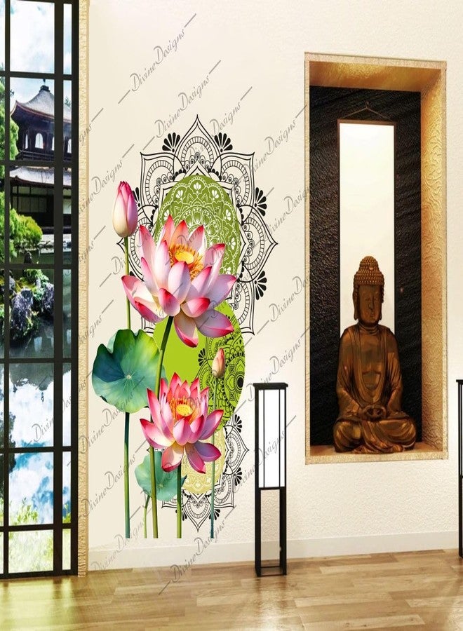 DivineDesigns ملصق فني بتصميم زهور الزنبق والماندالا الجميلة من DivineDesigns - Image 1